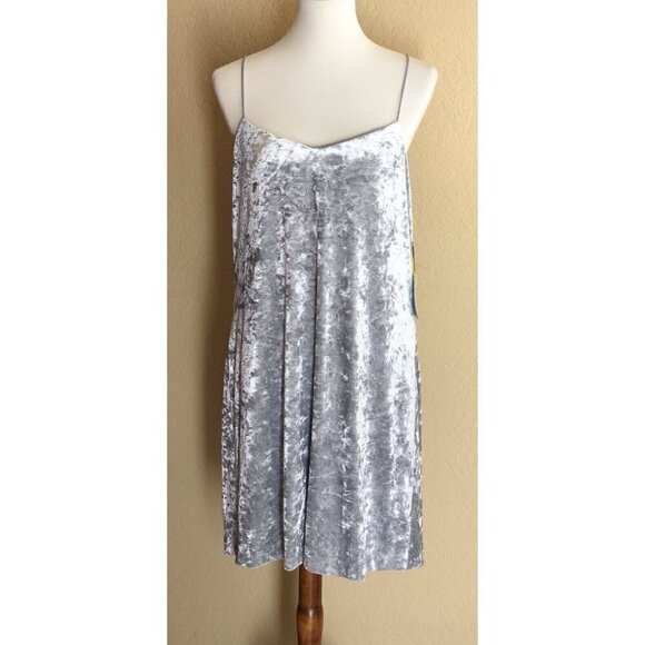 CeCe by Cynthia Steffe Womens Mia Crushed Silver Velvet Dress Size 10 - Picture 2 of 11